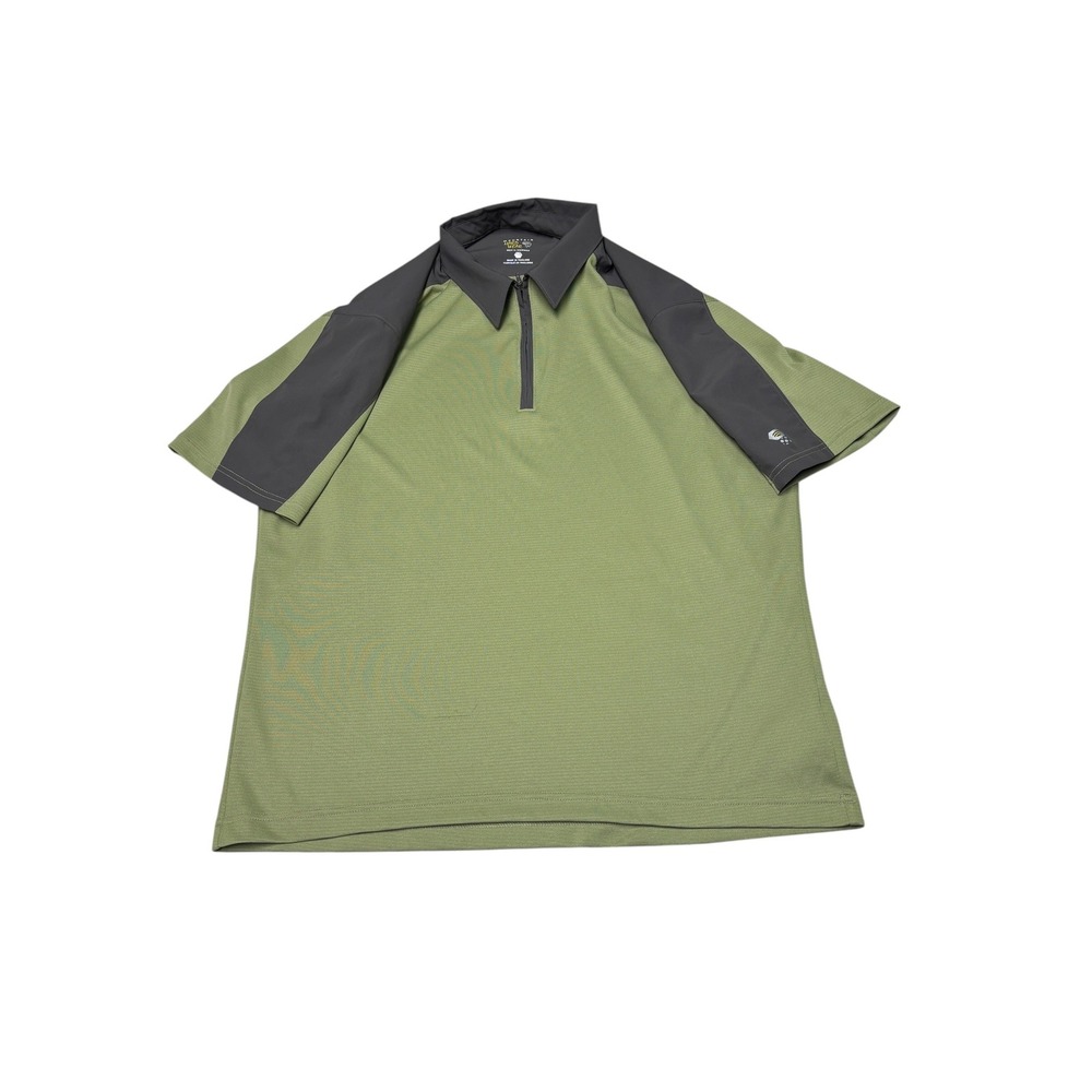 Mountain Hardwear Mens Quarter Zip Performance‎ Polo Shirt Green Grey OM1005 XL